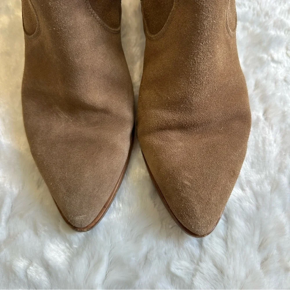 Veronica Beard Tanner Suede Leather Zip Ankle Boot Size 37.5 US 6.5